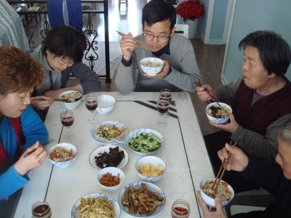 a chinese family at table